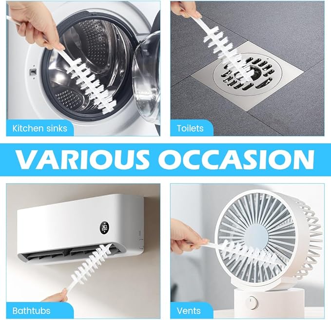 2PCS Washing Machine Cleaning Brush,Rolling Washing Machine Cleaning Brush,Washing Machine Cleaner Front Loader,Washing Machine Cleaning Tools with Storage Hook(23.23x5.51x1.38inch)