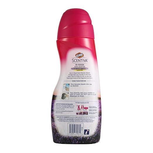 Clorox Scentiva Scent Booster Beads Laundry Freshener, Tuscan Lavender & Jasmine - In-Wash Fragrance Booster for Clothes, Odor Eliminator, Long-Lasting Fresh Scent Beads - 9.7 Ounce