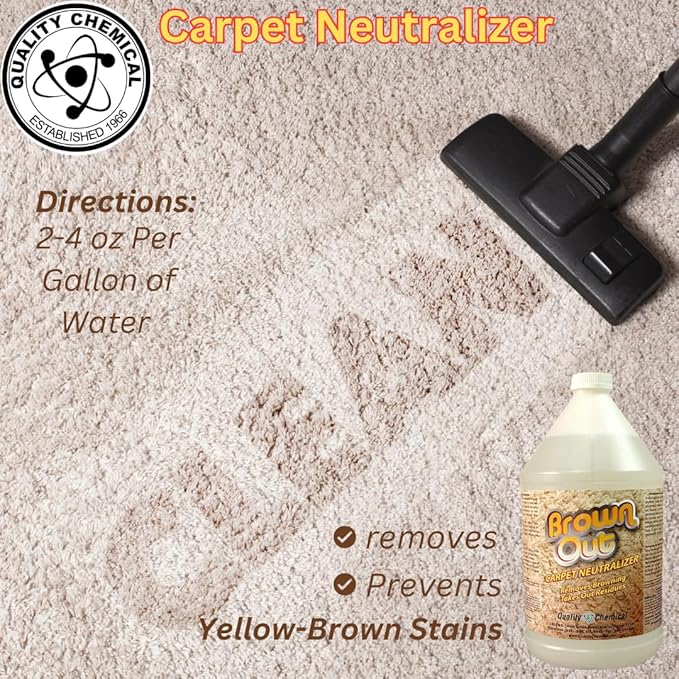 Quality Chemical Brown Out Carpet Stain Remover/Carpet Cleaner Solution for Machine/Carpet Cleaning Solution/Rug Shampoo Cleaner/Rug Shampoo - 128 oz (Pack of 1)