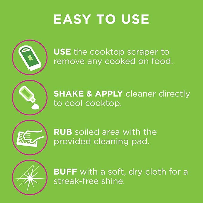 Affresh Cooktop Cleaning Kit, Safe for Glass & Ceramic Cooktops, Includes 5 oz cleaner, 5 pads, 1 scraper (Pack of 2)