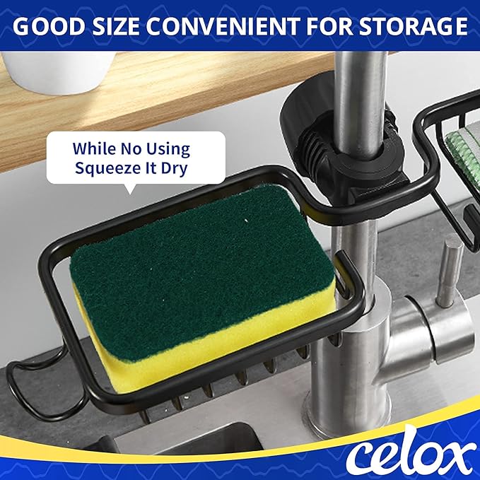 CELOX 6 Pack Dish Sponge for Kitchen, Dual Sided Scrub Heavy Duty, Non Scratch Sponges Perfect for Dishwashing and Household Cleaning, Highly Absorbent and Easy to Dry for Reuse