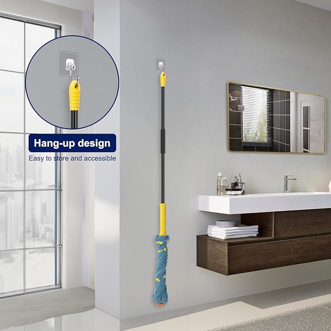 Self-Wringing Twist Mops for Floor Cleaning, Microfiber Floor mop with 57 " Long Handle, Easy Wringing Mop for Hardwood Commercial Household Clean