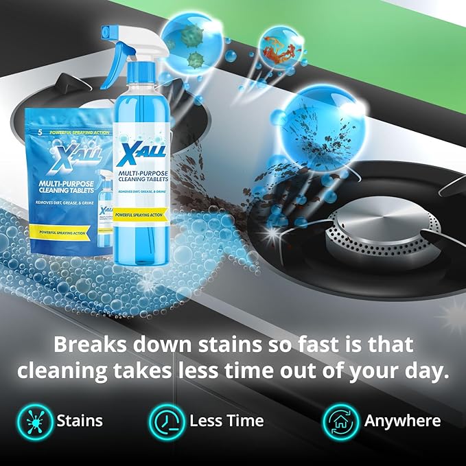 X-ALL Multi-Purpose Cleaner - Spray Bottle and 5x Cleaning Tablets