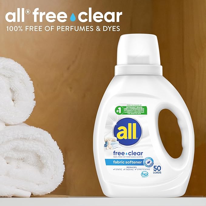 all Liquid Fabric Softener, Free Clear, 34 fluid Ounces