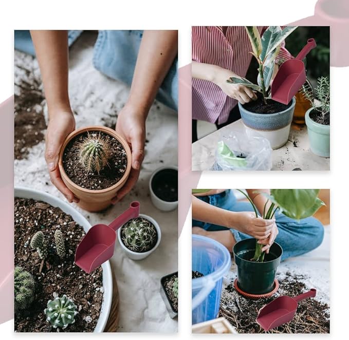 2 Pcs Garden Scoops PP Resin Hand Trowels Hanging Hole Design Shovel Scoops for Home Flower Soil Planting Digging Transplanting Compost Dog Food