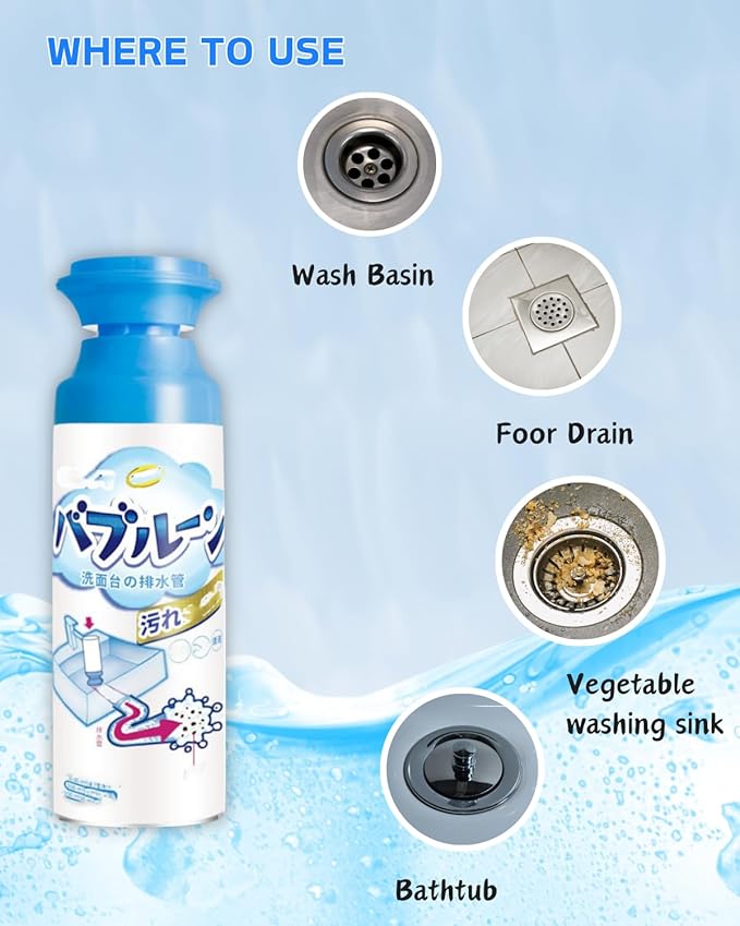 Foaming Powerful Drain Cleaner, 2PACK Sink Drain Cleaner, The Ultimate Solution for Clogged Drains