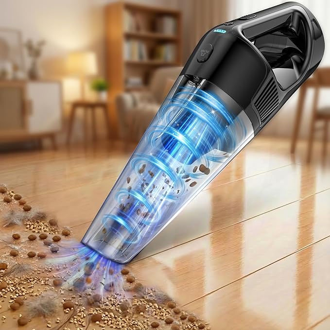 15-Minute Fast Cleaning 120㎡ Rooms Handheld Vacuum Cordless - 16000Pa Strong Suction Brushless Motor Portable Vacuum - 1000mL Dust Cup One-Touch Emptying No Mess - Ease Use for Debris Hair Cat Litter