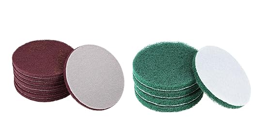 5"" Inch Scrubber Scouring Pad 22 Pack Grit 240 Grit 320 Drill Scuffing Disc Hoop and Loop Surface Cleaning Tool