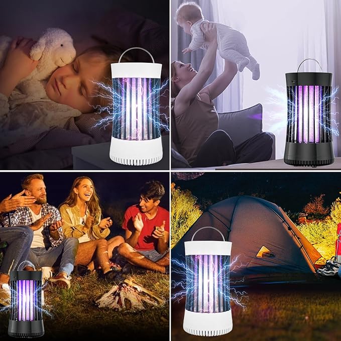 AICase 2pcs Portable USB Electronic Rechargeable Killer Lamp/Bug Zapper for Summer Trip,Outdoor Camping,Patio,Home and Garden,Mosquito Trap Indoor,Moth Trap/Bug Killer/Mosquito Killer Light