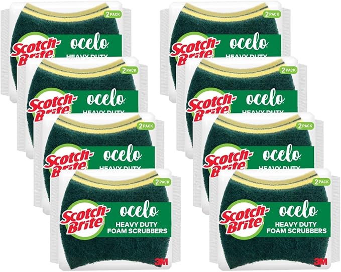 Scotch-Brite Ocelo Heavy Duty Foam Scrubber, 16 Count