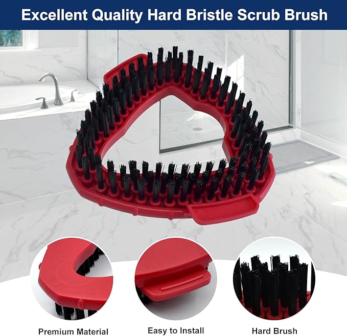 Scrub Brush Mop Replace Head for O cedar EasyWring 1-Tank Spin Mop System Ocedar Mop Scrub Brush Head Hard Bristle Scrub Brush Floor Clean to Bathroom, Kitchen, Tub and Tile, NOT Fit RinseClean 2-Tank