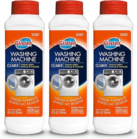 Glisten Washer Magic Washing Machine Cleaner and Deodorizer, 3 Bottles, Multicolor