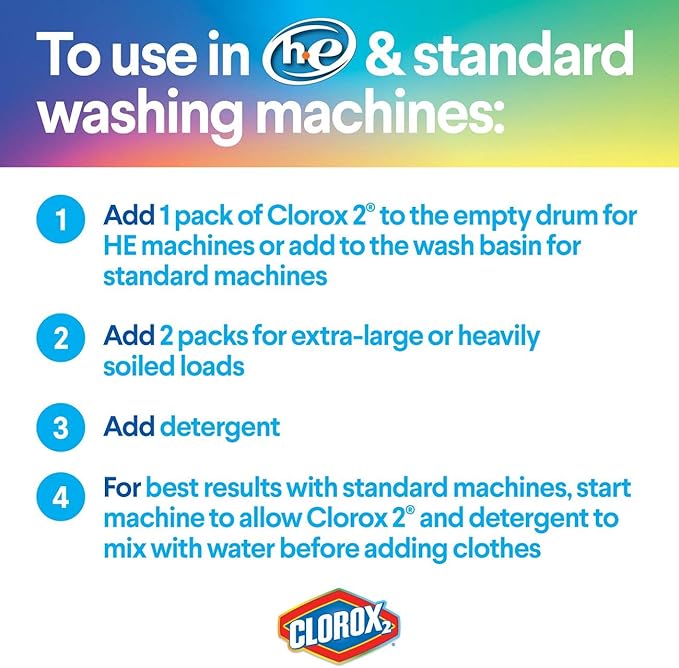 Clorox 2 Laundry Stain Remover and Color Booster Pack, 40 Count