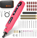 HARDELL Mini Cordless Rotary Tool, 5-Speed 3.7V Rechargeable Rotary Tool Kit with 69 Accessories, USB Charging Multi-Purpose DIY Tool for Sanding, Polishing, Drilling, Engraving(Pink 69pcs)