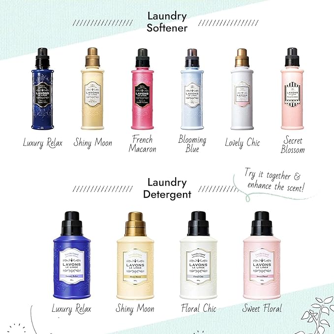 LAVONS Natural Fabric Conditioner for Sensitive Skin, Plant-Based Laundry Softener for Baby & Pet, Reduces Fabric Wrinkles, Long-Lasting Scent & Odor Control from Japan, SHINY MOON, 20.3 Fl Oz