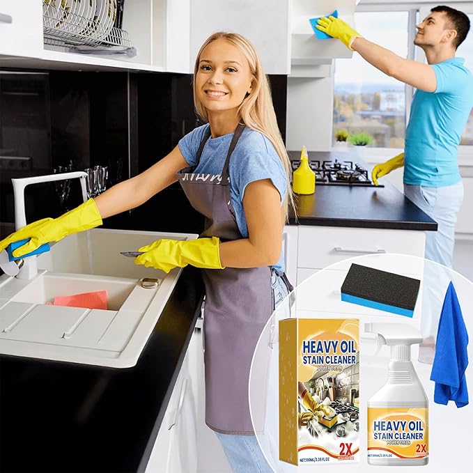 2Pcs Kitchen Heavy Oil Cleaner Spray, 2026 New All Purpose Kitchens Heavy Oil Cleaning Agent,Multipurpose Kitchen Cleaner, Heavy Duty Degreaser Cleaner Spray for Countertops, Ovens and Appliances