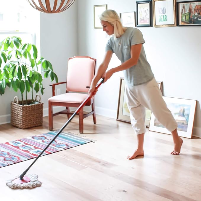 4 Pack Spin Mop Replacement Heads Microfiber Mop Refills Replace Heads Safe for Cleaning All Hard-surfaced Floors Includes Extra 1 Mop Replacement Base