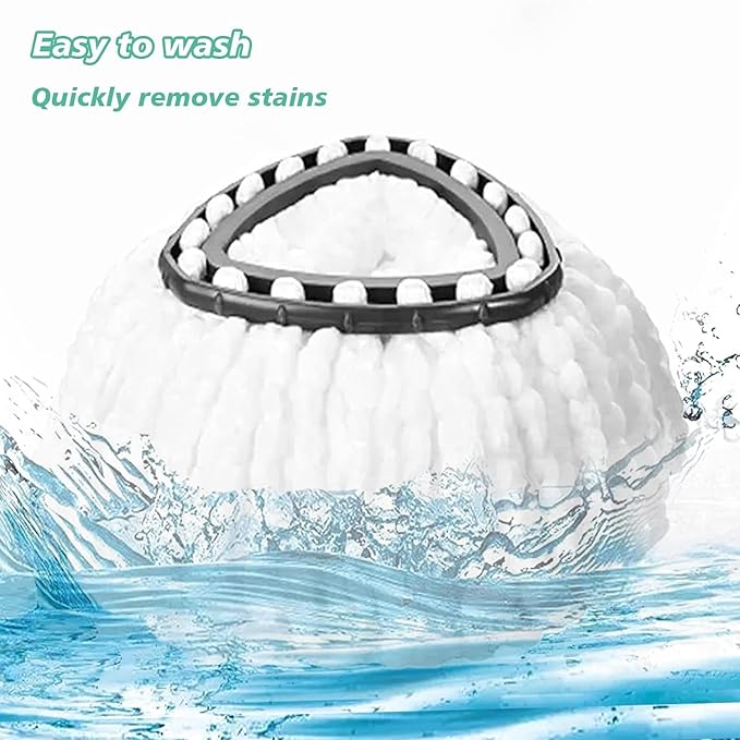16 PCS Spin Mop Replacement Head,100% Microfiber Mop Heads Replacements Compatible with Triangle Spin Mop,360 Degree Round Spin Mop Replacement Head for Easy House Cleaning Floor Mopping