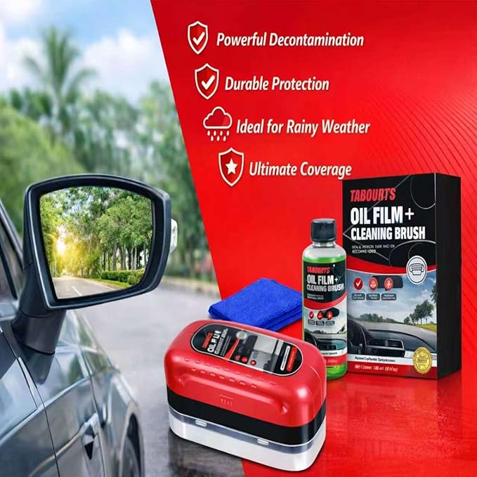 2 pcs Clear Vision Windshield Cleaner,Automotive Oil Film Cleaning Brush, Car Glass Cleaning Brush for Windshield, Windows and Mirrors,Strong Cleaner Improves Driving Clarity & Visibility