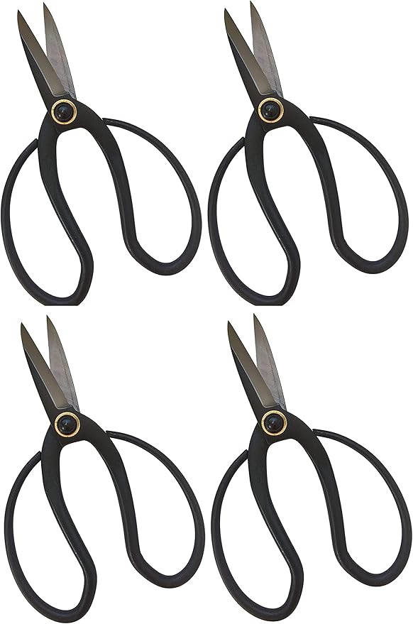 Garden Guru Bonsai Scissors - Traditional Butterfly Bonsai Pruner Shear for Precise Trimming Pruning and Deadheading of Flowers Plants, Japanese Bonsai Garden Tools (180mm 4 Pack)