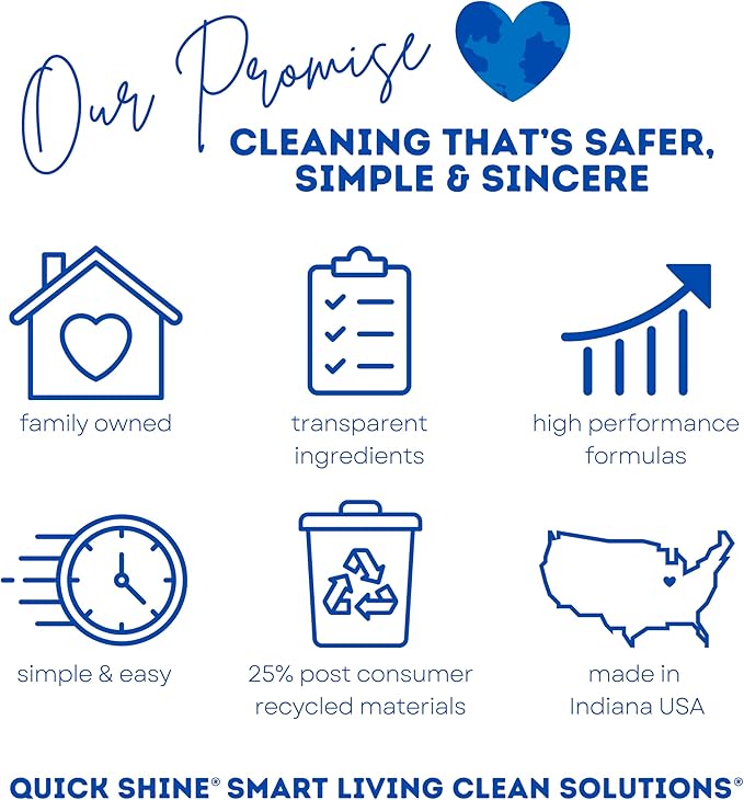 Quick Shine Multi Surface Floor Cleaner & Floor Polish w/Clean Shine Technology 2-27oz Bottles | Use on Hardwood, Laminate, Luxury Vinyl Plank, Tile & Stone | Safer Choice Formulas