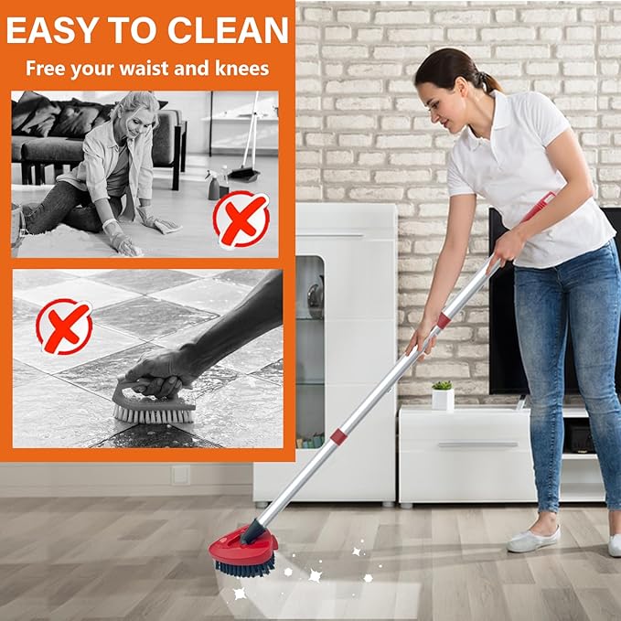 2 Pack Upgraded Spin Mop Replace Scrub Mop Brush Compatible with O Cedar 2 Tank RinseClean, Great for Kitchen, Deck, Bathroom and Shower Floor Scrubber