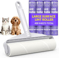 9.45” Large Surface Lint Roller: DELOMO Extra-Wide Sticky Roller for Pet Hair - Cleans Faster on Couches, Beds, Carpets, Clothing, Furniture & Car Seats - 450 Sheets Total - Ideal for Pet Homes