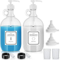 Laundry Detergent Dispenser,64oz Fabric Softener Dispenser,Glass Liquid Laundry Detergent Container,Laundry Detergent Organizer for Laundry Room Organization with 4 Labels,2 Pack