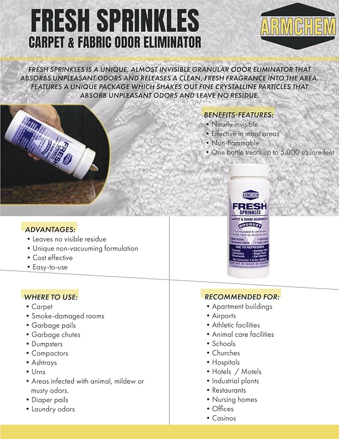 Carpet Care Bundle, Vanish Spot Remover Spray and Fresh Sprinkles Bouquet Deodorizer Powder, 18 oz and 1.5 lbs