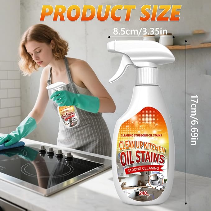 New Upgrade Kitchen Cleaner, Clean Up Kitchen Oil Stains Spray, Multi-purpose Oils Stain Cleaner, Clean Up Kitchens Oil Stains(240ml/8.45oz)