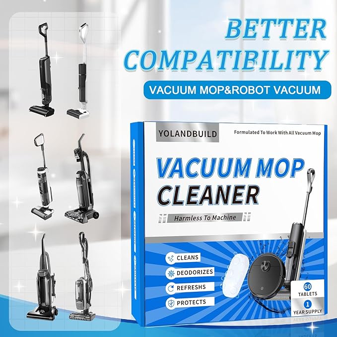 Floor Cleaning Solution Tablet,Compatible with Tineco, Deep Cleans for Multiple Hard Floors, Suitable With All Robot Vacuums with Mopping and Cordless Wet/Dry Vacuum Mop Cleaner-60 Pack,Orange Scent