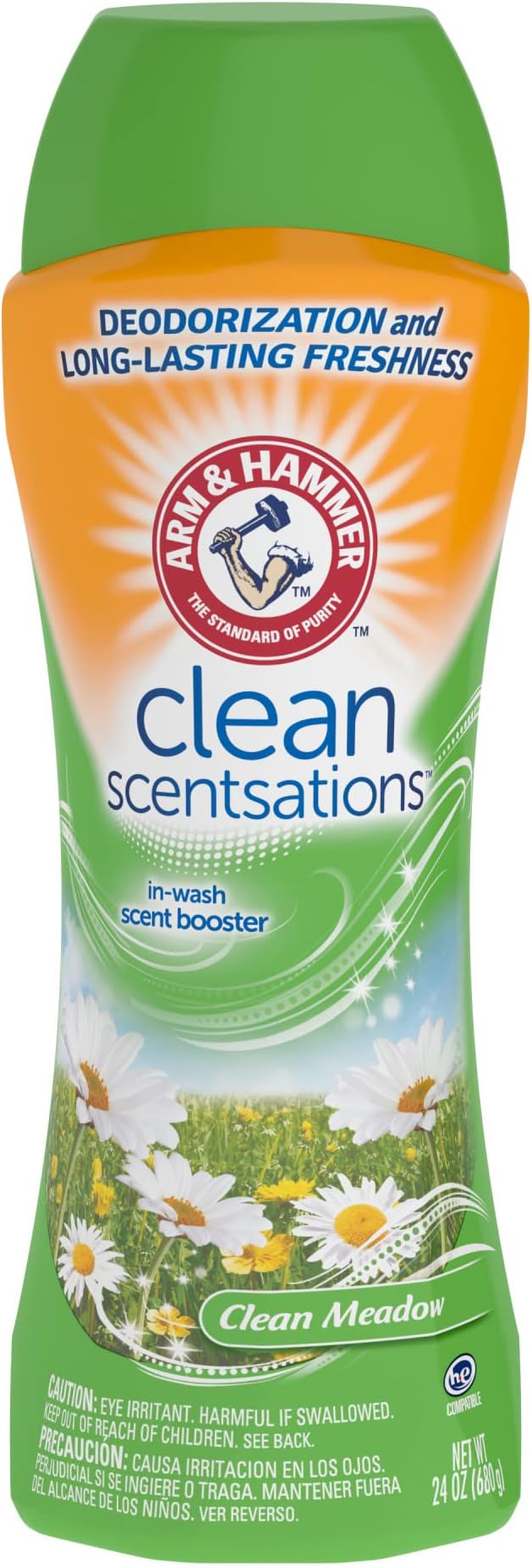 ARM & HAMMER Clean Scentsations In-Wash Scent Booster,Laundry Scent Booster Clean Meadow-scent,24 Oz,(Pack of 2)