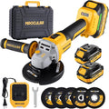 Angle Grinder Cordless 20V Battery,9600 RPM Brushless Power Motor,4-1/2-Inch to 5-Inch,2x4.0 AH Battery Electric Grinder Tool Set, for Cutting,Grinding,Polishing