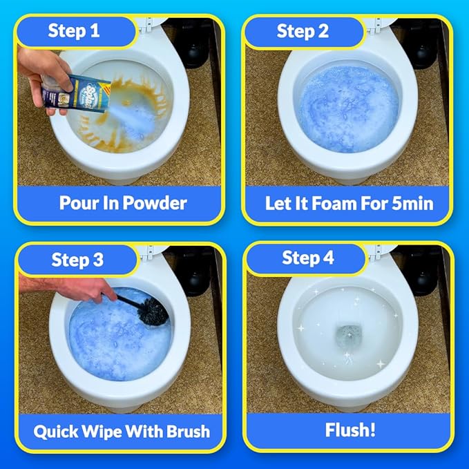 Toilet Cleaner - Self Activating Cleaning Powder for Toilet Bowl Cleaning