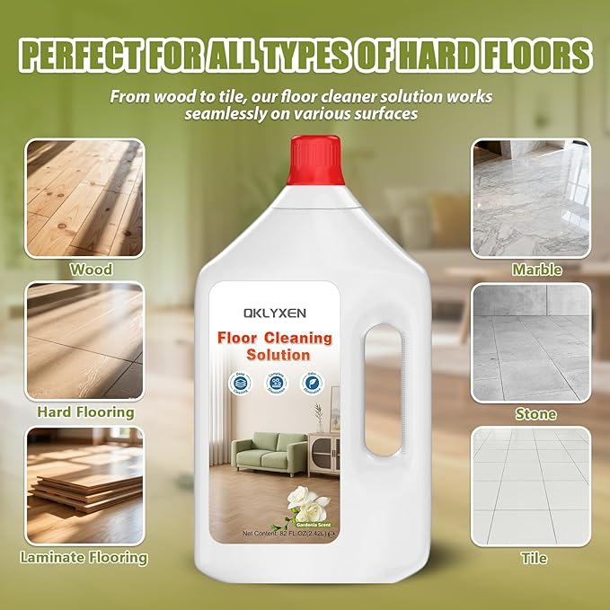 Floor Cleaning Solution Compatible with Roborock – 82 FL OZ Gardenia Floor Cleaner – Sweet, Long-lasting Fragrance, – For All Cordless Wet/Dry Vacuum Mop Cleaner & Robot Vacuums with Mopping