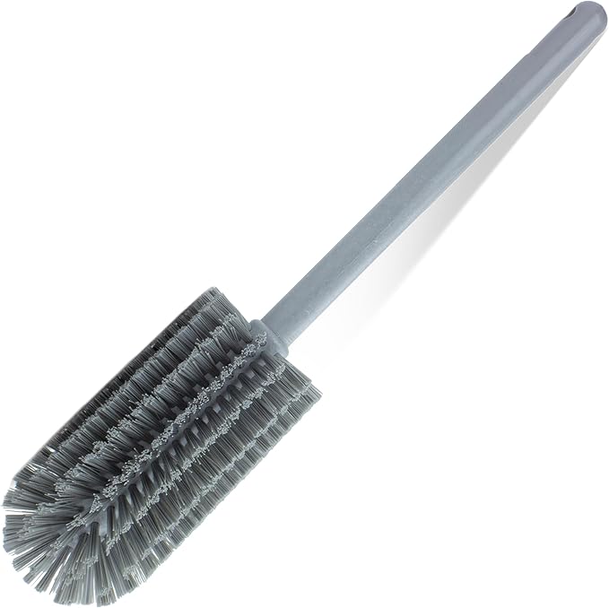 SPARTA Scrub Brush Bottle Brush, Dishwasher Safe Brush with Hanging Hole for Cleaning, Plastic, 16 Inches, Gray, (Pack of 4)