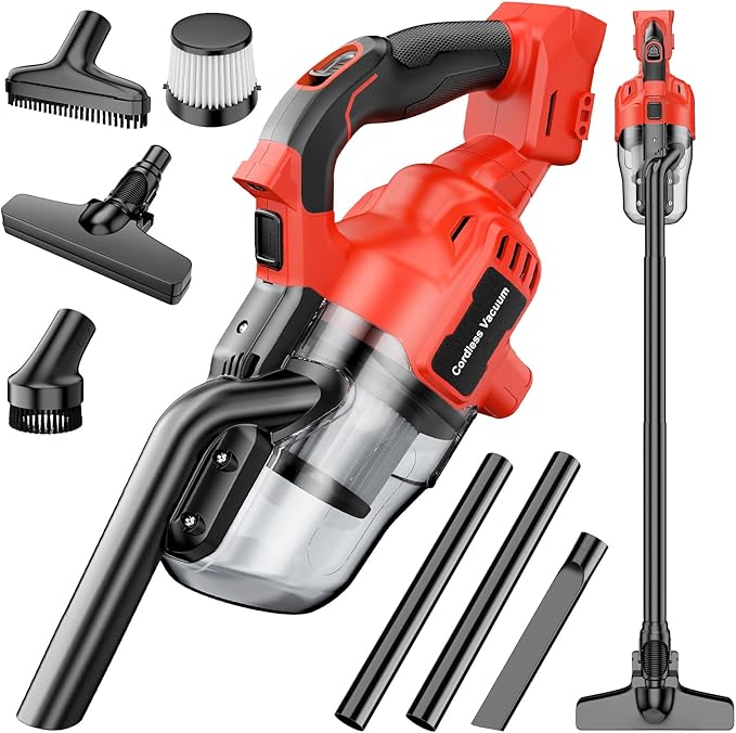 Cordless Handheld Vacuum Cleaner Compatible with Milwaukee 18V Battery,16000Pa Portable Shop Vacuum with 2 HEPA Filters & 4 Attachments, Lightweight Vacuum for Car, Home & Garage-Tool Only, No Battery