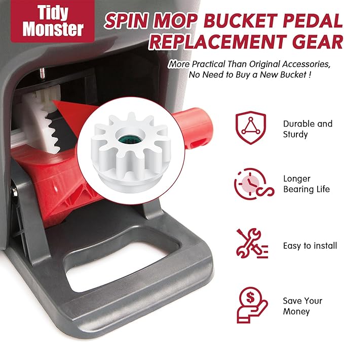 Pedal Bearing Replacement for OCedar Mop Bucket - Easy Fix for O-Cedar Easywring Bucket System. 2 Pack One Way Clutch Gear Sprockets Repair Compatible with 90% Rotation Mop Bucket on The Market.