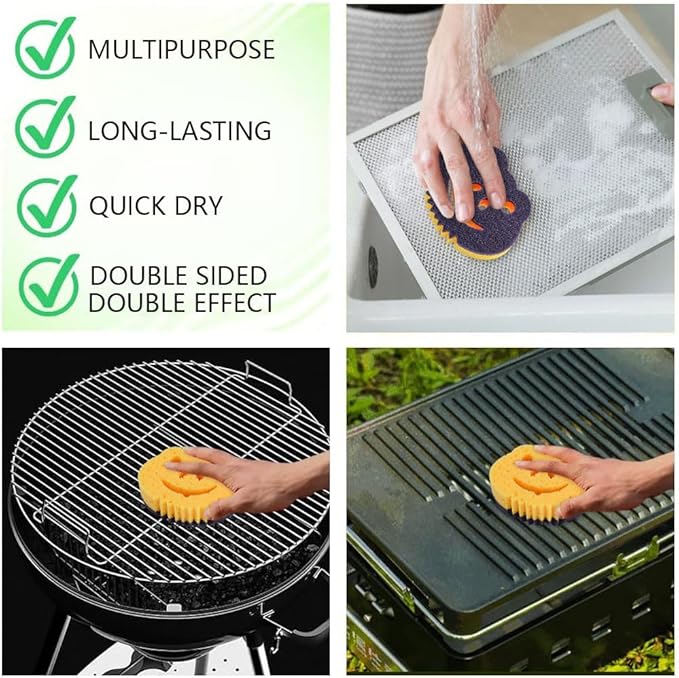 SmilePowo 12 Pack Frog Dual-Sided Multi-Functional Premium Cleaning Sponges,Scrub Sponges,Dishwashing Sponge for Heavy Duty Scouring Pads,Kitchen,Furniture,Dish,Bathroom