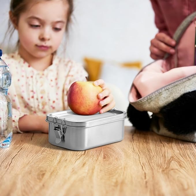GOLDEN KEY Leakproof Bento Box - 27oz Stainless Steel Lunch Container for Kids,3-Compartment School Lunch Box, Dishwasher Safe, BPA-Free with Condiment Cup