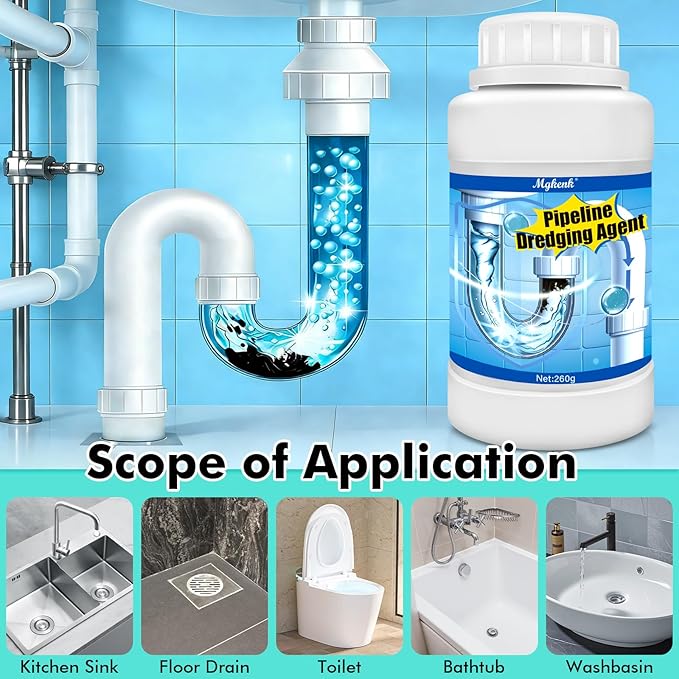 Powerful Pipe Dredging Agent,Drain Clog Remover,Kitchen Drain Cleaner for Unclogs Bathroom and Kitchen Sinks,Drains,Shower Pipes,Tubs & Toilets