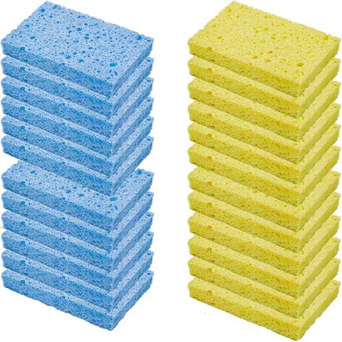 CELOX 24 Pack Cellulose Sponges, Kitchen Sponges for Dishes Cleaning