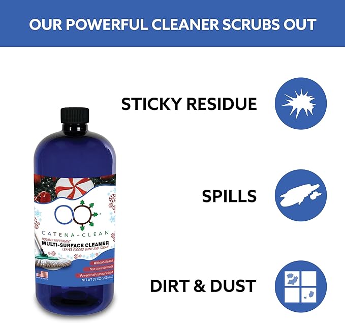 All-Natural Peppermint Scented Mop Cleaner (1 Pack) – Streak-Free Floor Cleaning Solution for Varnished Wood, Laminate & Metal Flooring – Removes Dirt, Dust, Spills, Grime & Sticky Residue, 32 fl. oz
