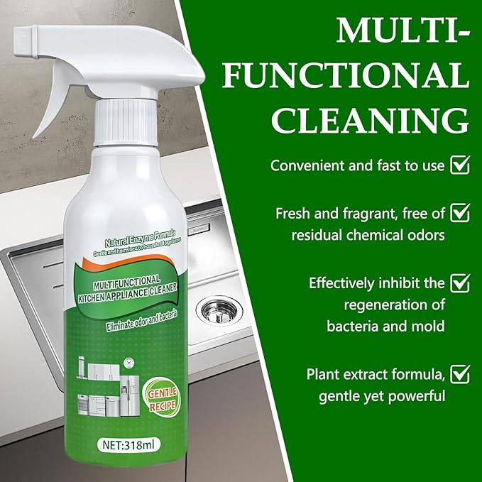 Ion Kitchen Cleaner Spray, Kitchen Oil Stains Cleaner, Kitchen Multi-purpose Foam Cleaner Spray for Appliance/Hold/Oven/Stove/Sink Range Hood, Clean Up Kitchens Oil Stains