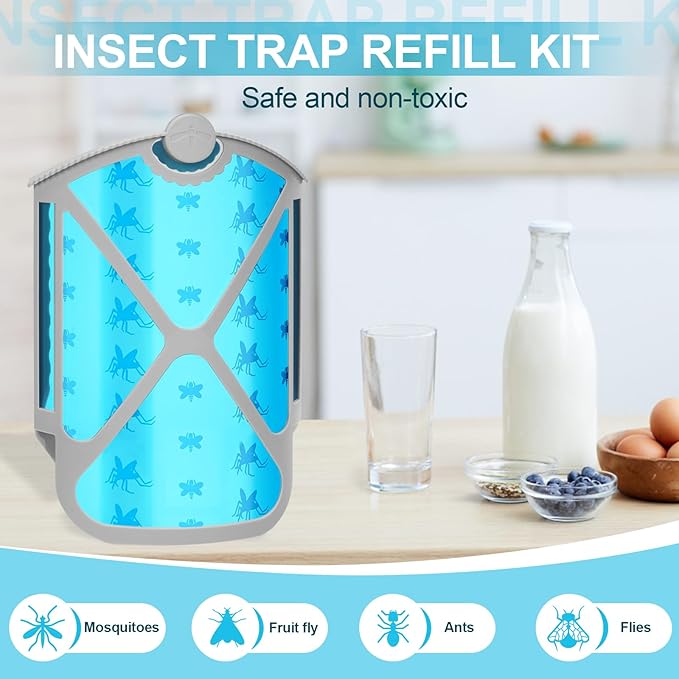 Insect Trap Refill Kit & 4 Cartridges, Compatible with ZEVOM364A and Max, Replacement 100% Fit(4Pcs)
