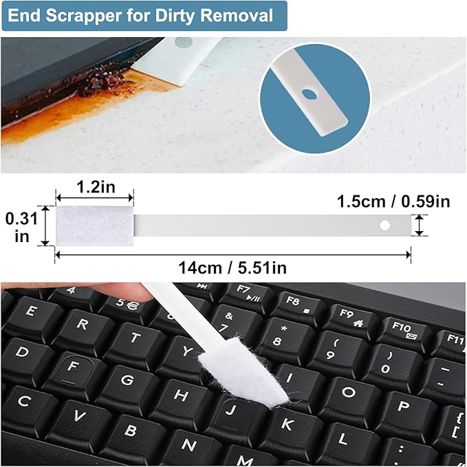 Ouligay 40PCS Disposable Crevice Cleaning Brushes Crevice Cleaning Tools Crevice Hole Brush Disposable Toilet Brush Keyboard Scrub Brush for Window Groove,Door Track, Keyboard,Grooves(White)