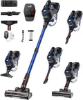 Nvriow Cordless Vacuum Cleaner for Home, 45Kpa Stick Vacuum, Max 80mins Runtime, 1.5L Dust Cup, Rechargeable Lightweight Handheld Vacuum for Carpet/Hardwood Floor/Pet Hair/Car (Navy Blue)
