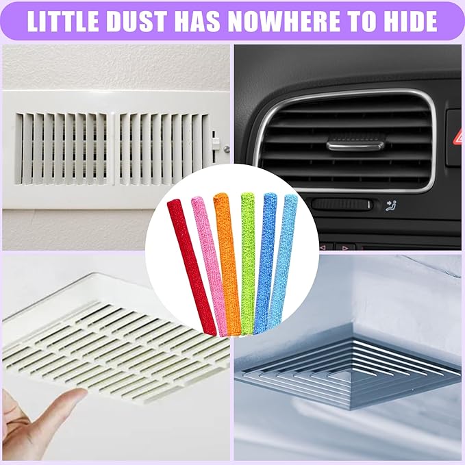 12 Pcs Mini Detail Duster Sticks Crevice Cleaning Tool Brush Microfiber Gap Dust Cleaner for Window, Fan, Blind and Car Vent