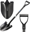 CKG Carbon Garden Shovel for Digging 43 Inches, Cold Steel Heavy Duty Gardening Shovel with Round Blade and Comfortable D Grip Spade Shovel for Gardening, Landscaping, Construction, Round Blade
