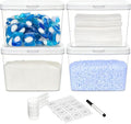 Vtopmart 4 Pack Laundry Pods Container and Dryer Sheet Holder, Detergent Powder Container with Lids &Labels & Scoop for Laundry Room Organization, Laundry Storage for Powder, Pods, Scent Booster Beads